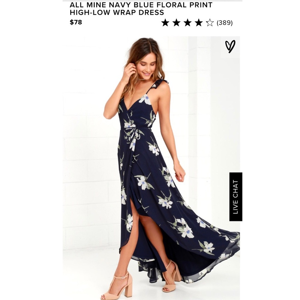 Lulus Navy Wrap Dress XS